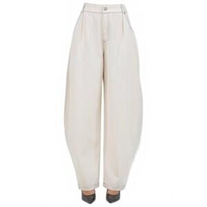 NEW WHITEROOM+CACTUS cotton barrel leg pants in oatmeal